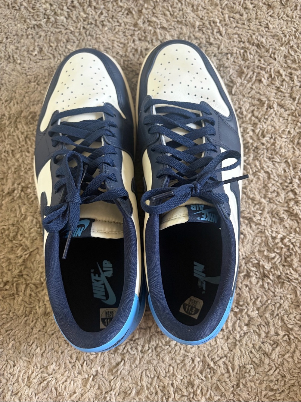 Men’s Shoe Size 11.5 Air Jordan 1 Retro OG Low Obsidian Pre Owned As Is - Picture 4 of 8